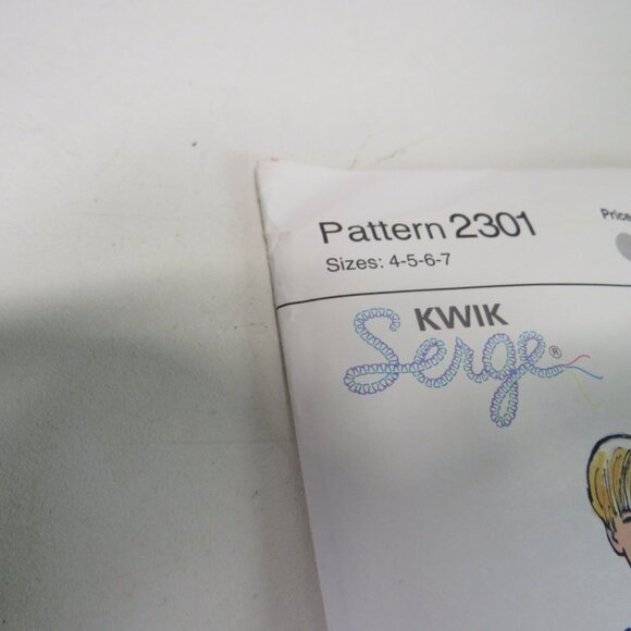 Kwik Sew 2301 sewing pattern pajamas, top, shorts, pants UNCUT size 4-7 kid - Picture 4 of 6
